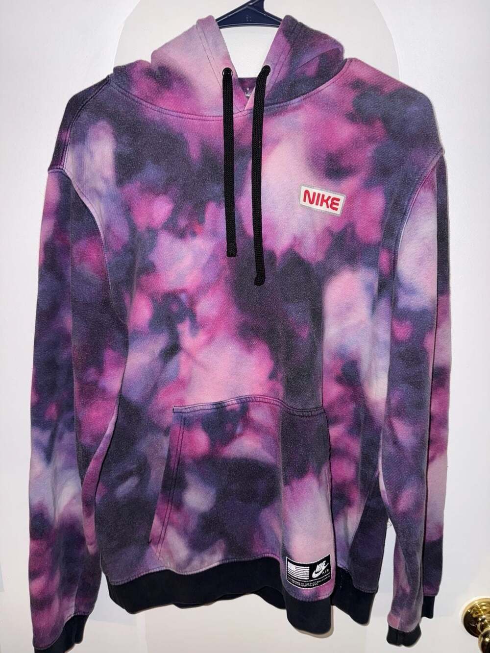 Nike Air Tie Dye Fleece Hoodie Purple Pink Size L